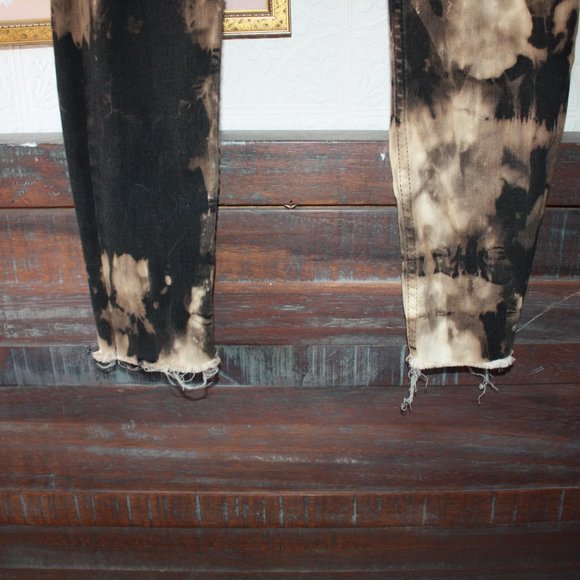 Custom Free People Reverse Tie Dye Button Fly Skinny Jeans 🌵 25 - Picture 8 of 15